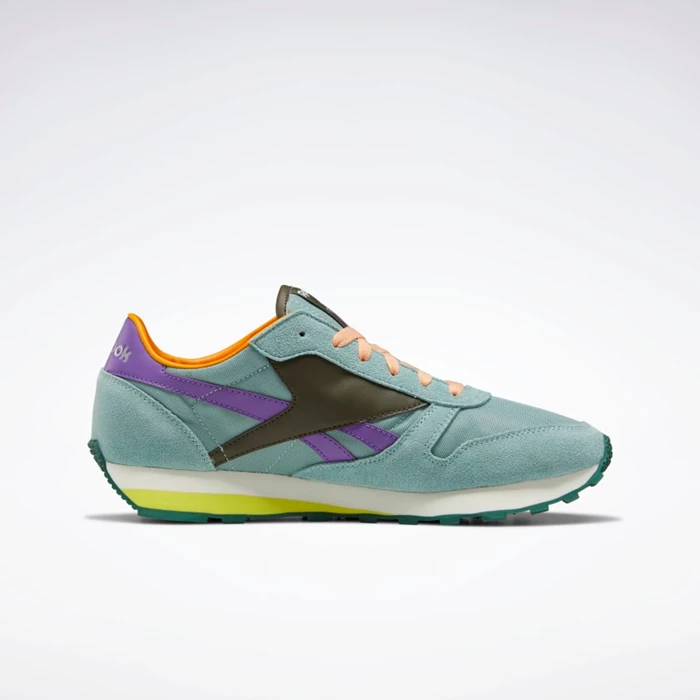 Classics Reebok Classic Leather AZ Damske Green/Green/Purple | OLNMVG962