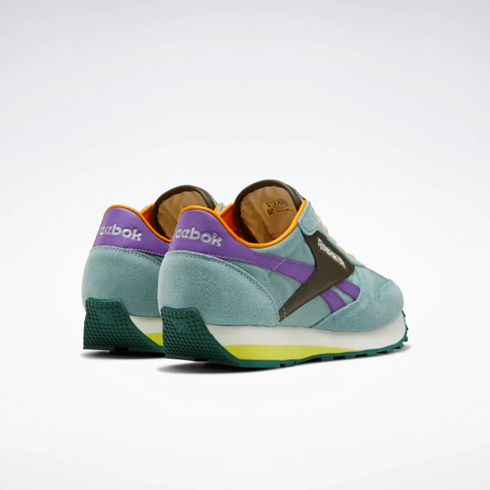 Classics Reebok Classic Leather AZ Damske Green/Green/Purple | OLNMVG962