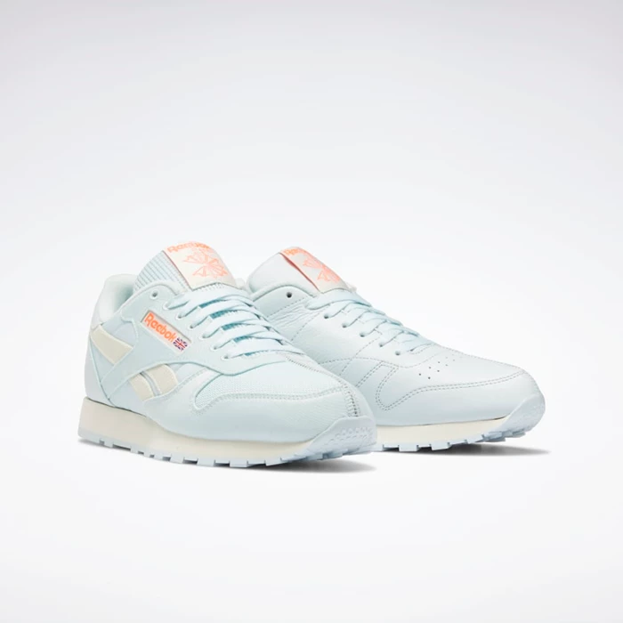 Classics Reebok Classic Leather Damske Blue/White/Orange | LEUWDP746