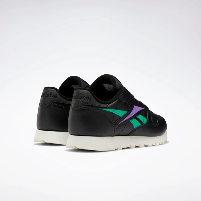 Classics Reebok Classic Leather Damske Black/Turquoise/Purple | NGMAKZ167