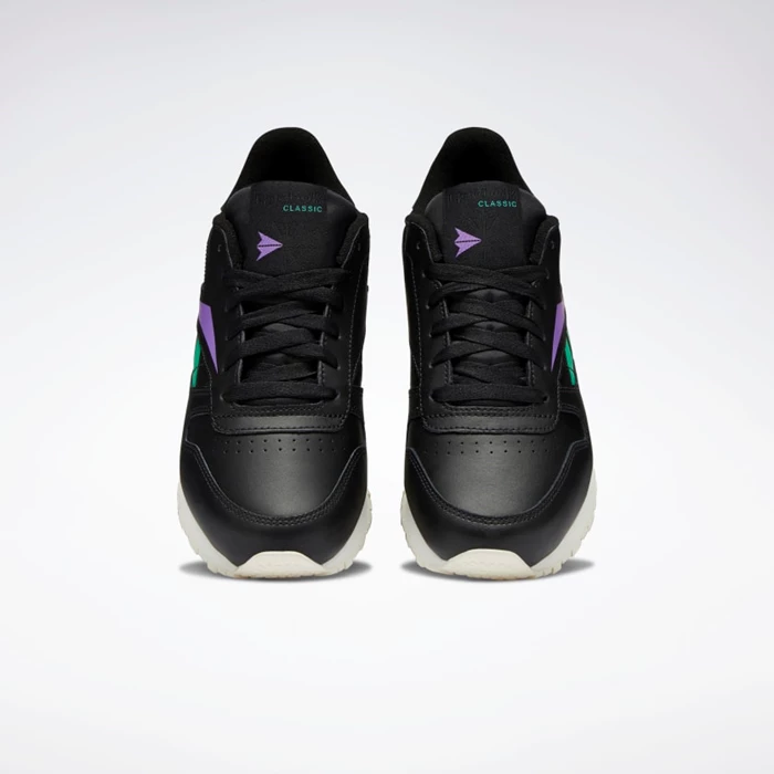 Classics Reebok Classic Leather Damske Black/Turquoise/Purple | NGMAKZ167