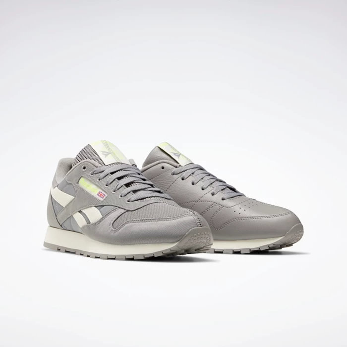 Classics Reebok Classic Leather Damske Grey/White/Yellow | WVRLXS318