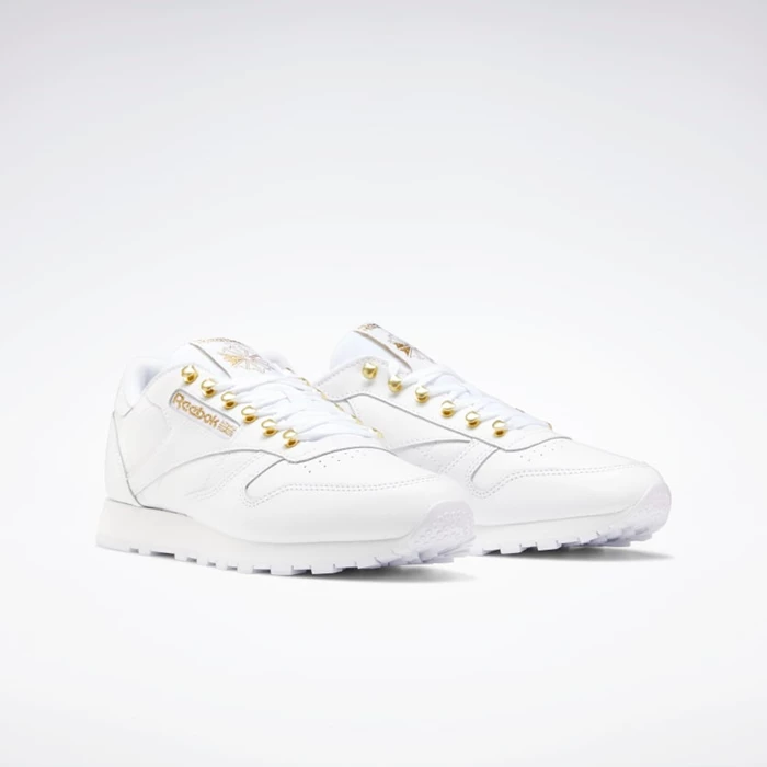 Classics Reebok Classic Leather Damske White/Gold/White | JNSOXP870