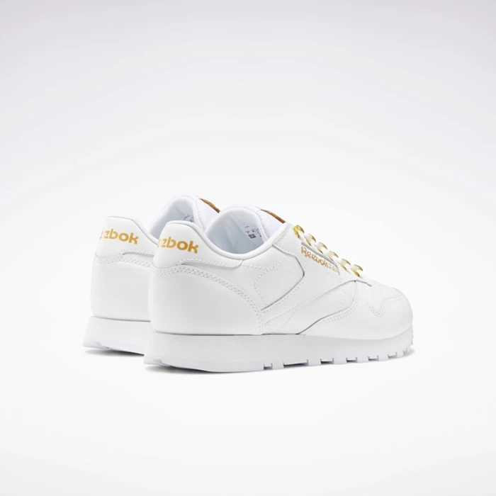 Classics Reebok Classic Leather Damske White/Gold/White | JNSOXP870