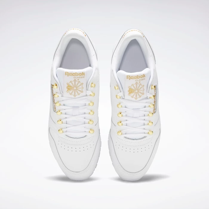 Classics Reebok Classic Leather Damske White/Gold/White | JNSOXP870