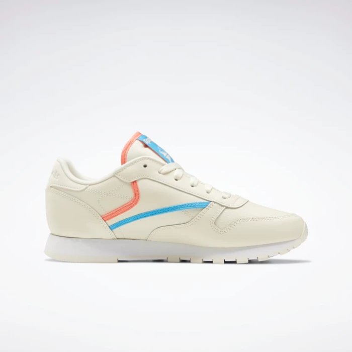 Classics Reebok Classic Leather Damske White/Dark Grey/Red | JPQOIA927