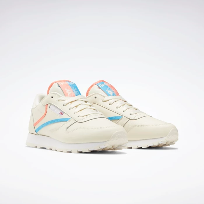 Classics Reebok Classic Leather Damske White/Dark Grey/Red | JPQOIA927