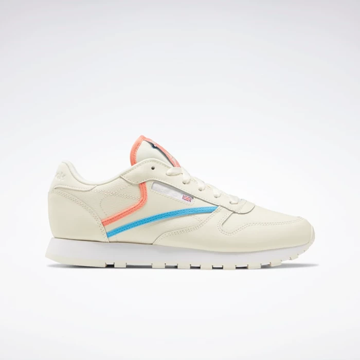 Classics Reebok Classic Leather Damske White/Dark Grey/Red | JPQOIA927