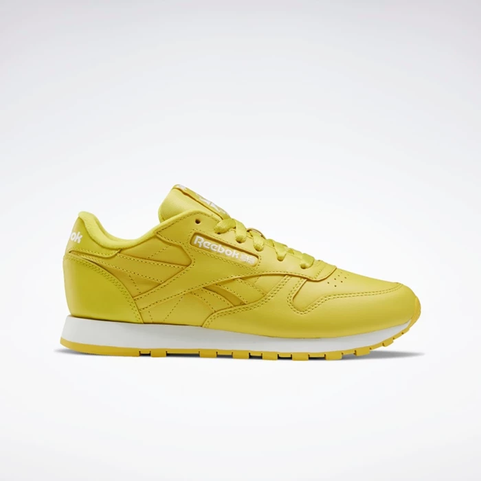 Classics Reebok Classic Leather Damske Yellow/White/White | VXPIKJ950