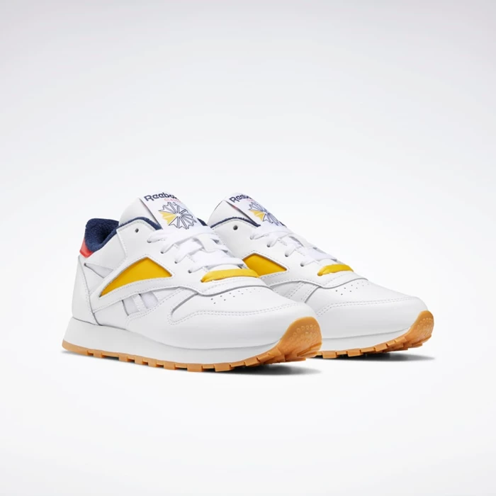 Classics Reebok Classic Leather Mark Damske White/Red/Navy | GWRSKQ608