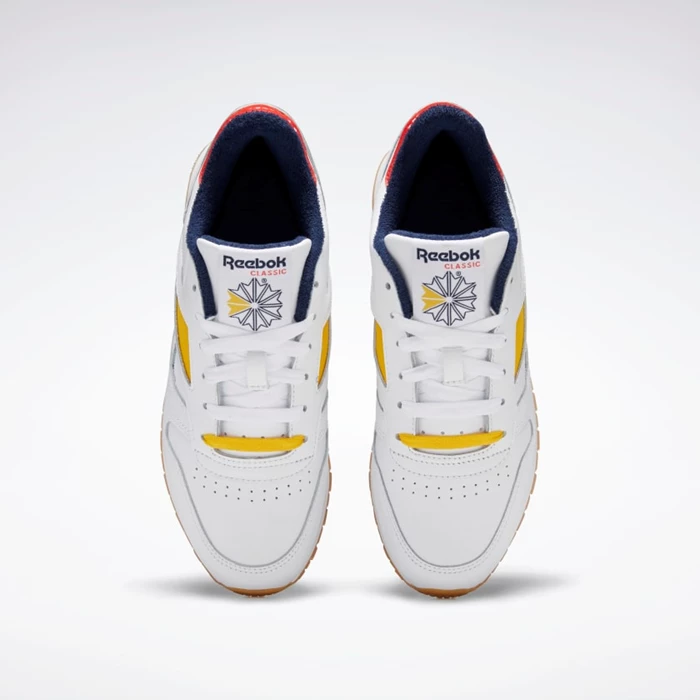 Classics Reebok Classic Leather Mark Damske White/Red/Navy | GWRSKQ608