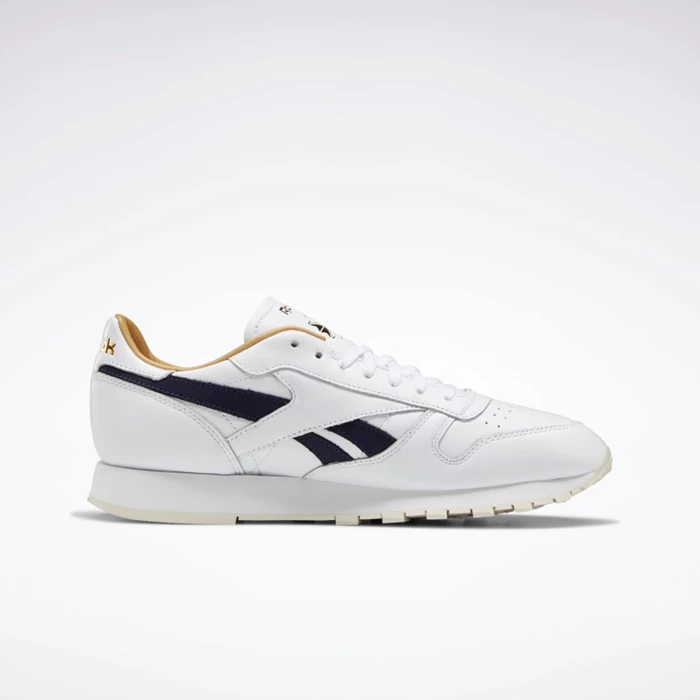 Classics Reebok Classic Leather Panske White/Purple/White | OXSBGU518