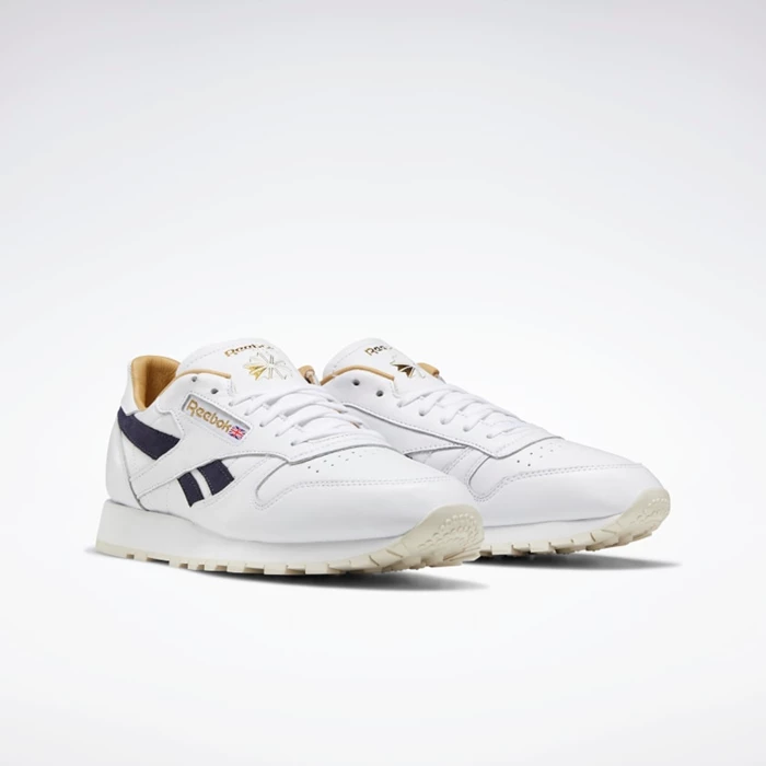 Classics Reebok Classic Leather Panske White/Purple/White | OXSBGU518