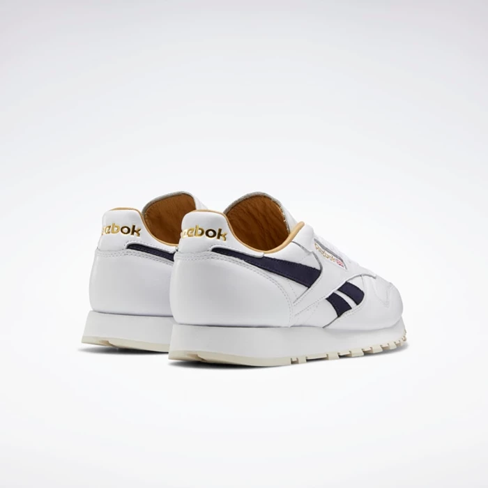 Classics Reebok Classic Leather Panske White/Purple/White | OXSBGU518