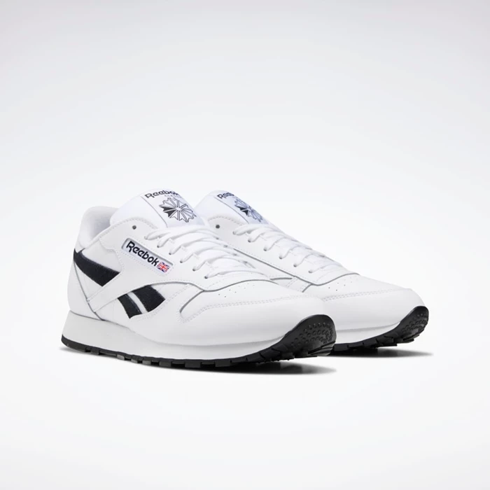 Classics Reebok Classic Leather Panske White/White/Black | YCUFJB892