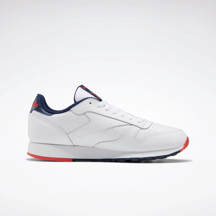 Classics Reebok Classic Leather Panske White/Red/Navy | ZOJQFG347