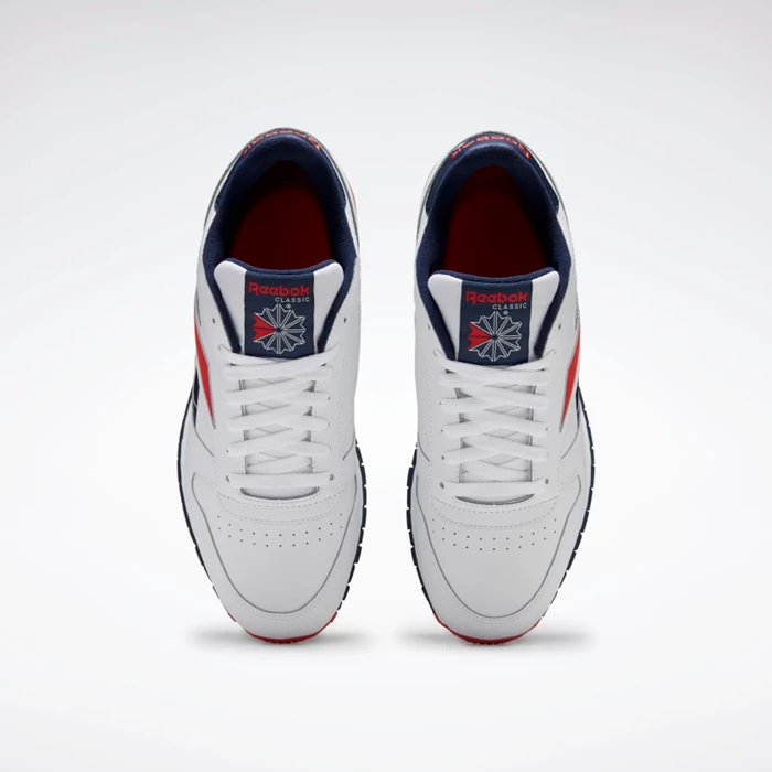 Classics Reebok Classic Leather Panske White/Red/Navy | ZOJQFG347