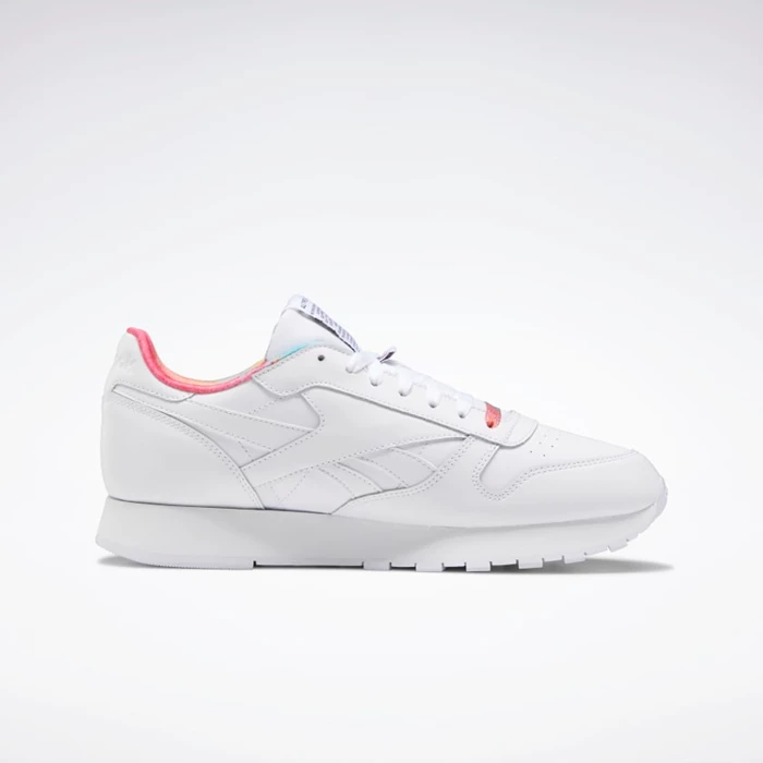 Classics Reebok Classic Leather Pride Damske White/White/Multicolor | FWUHEB586