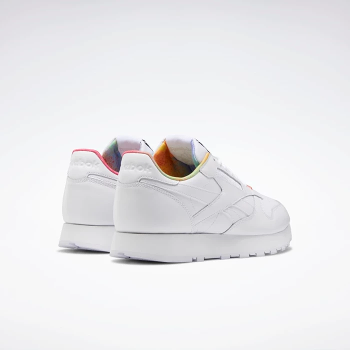 Classics Reebok Classic Leather Pride Damske White/White/Multicolor | FWUHEB586