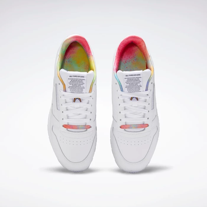 Classics Reebok Classic Leather Pride Damske White/White/Multicolor | FWUHEB586