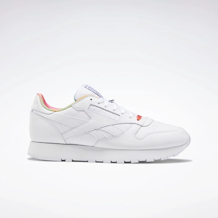 Classics Reebok Classic Leather Pride Damske White/White/Multicolor | FWUHEB586