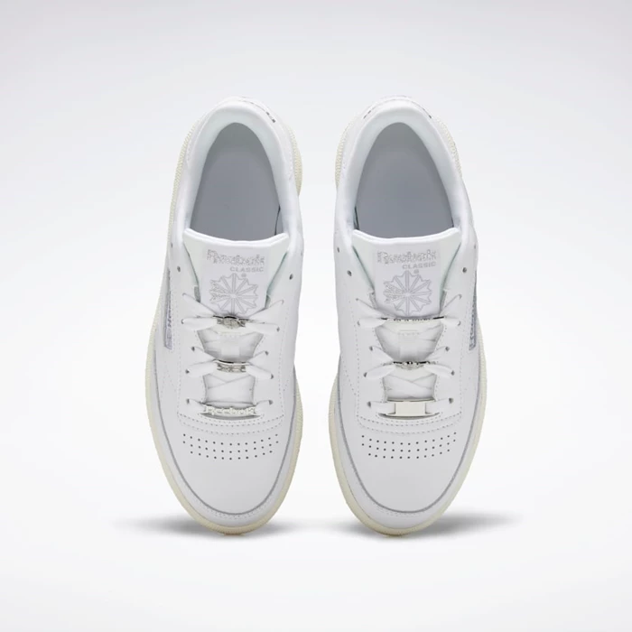 Classics Reebok Club C 85 Damske White/Silver Metal/Grey | BUCALQ405