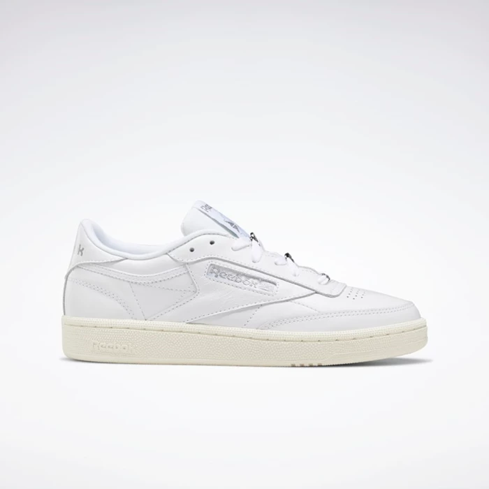 Classics Reebok Club C 85 Damske White/Silver Metal/Grey | BUCALQ405