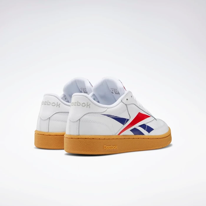 Classics Reebok Club C 85 Panske White/Deep Red/Blue | YGKOJF938