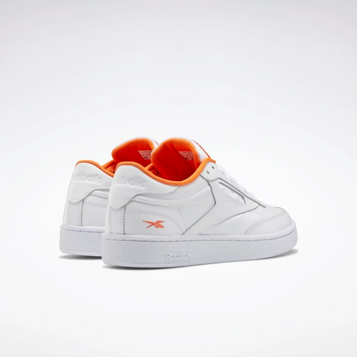 Classics Reebok Club C 85 Panske White/White/Orange | TVSAEP378