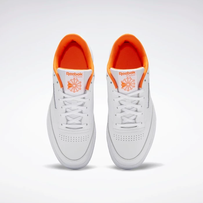 Classics Reebok Club C 85 Panske White/White/Orange | TVSAEP378