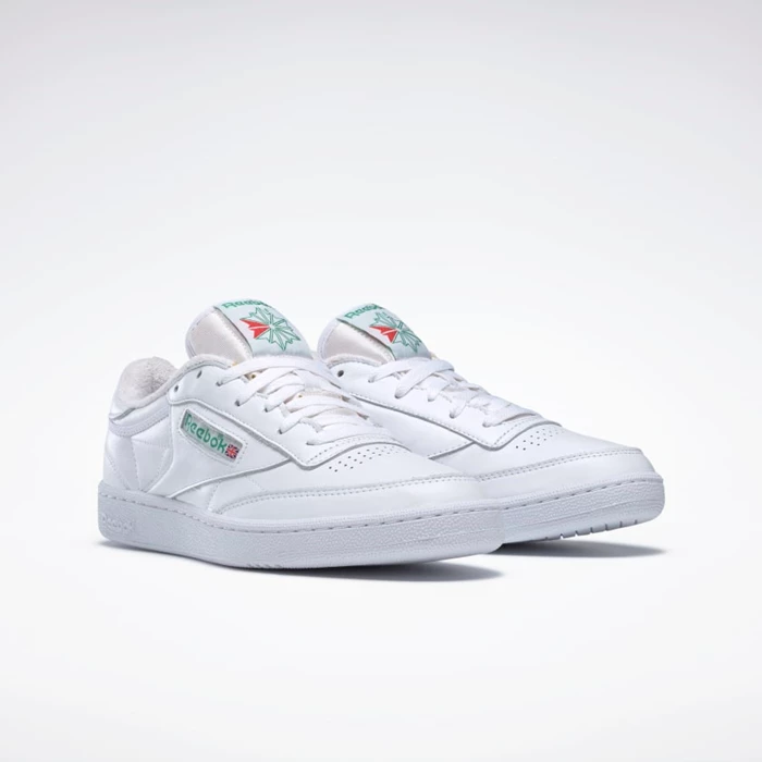 Classics Reebok Club C 85 Panske White/White/Green | ZPKDEI694