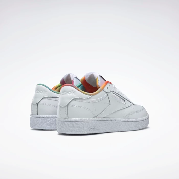 Classics Reebok Club C 85 Pride Damske White/White/Multicolor | EUYKWZ350