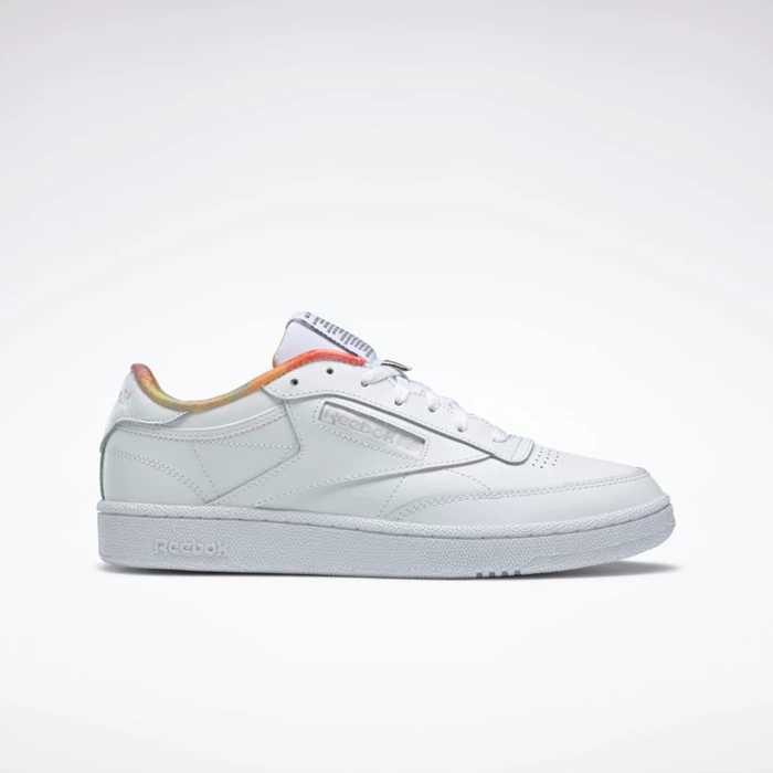 Classics Reebok Club C 85 Pride Damske White/White/Multicolor | EUYKWZ350