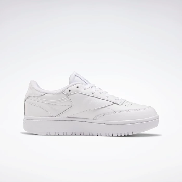 Classics Reebok Club C Double Damske White/White/Grey | IXOPBJ314