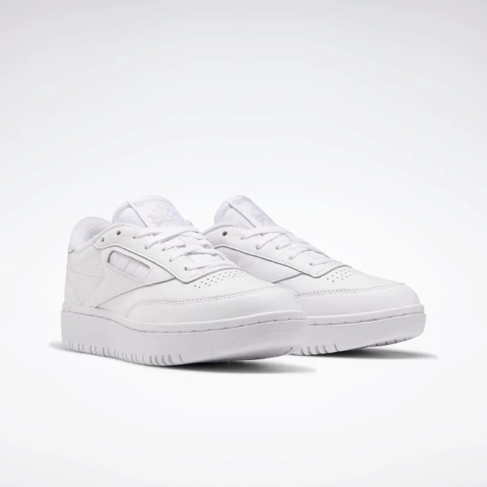 Classics Reebok Club C Double Damske White/White/Grey | IXOPBJ314