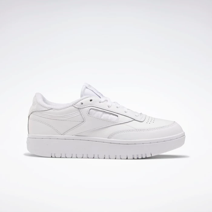 Classics Reebok Club C Double Damske White/White/Grey | IXOPBJ314