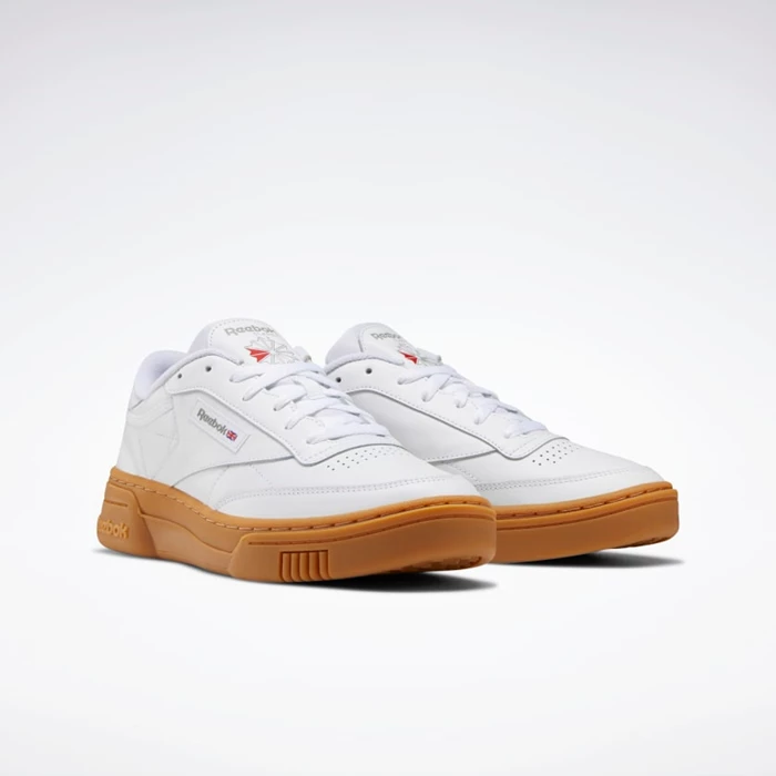 Classics Reebok Club C Stacked Panske White/White | XYUELQ078