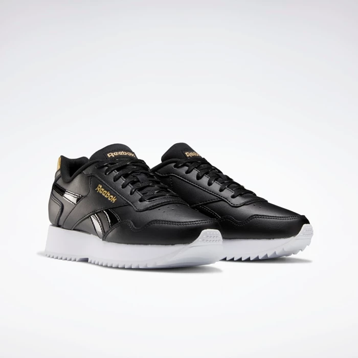 Classics Reebok Royal Glide Ripple Double Damske Black/Gold Metal/Black | YMEXKR542