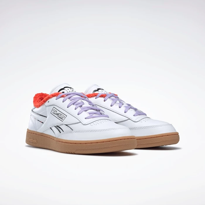 Classics Reebok Tom and Jerry Club C Revenge Panske White/Black | XCBQNL648