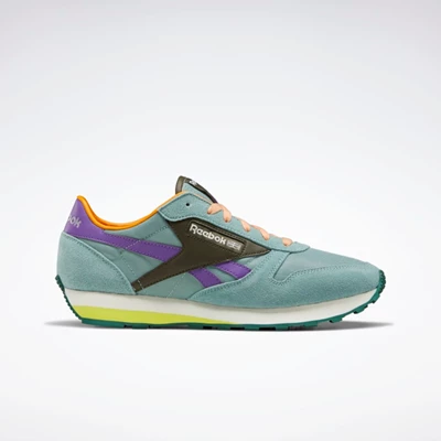 Classics Reebok Classic Leather AZ Damske Green/Green/Purple | OLNMVG962