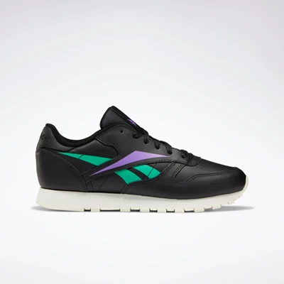 Classics Reebok Classic Leather Damske Black/Turquoise/Purple | NGMAKZ167