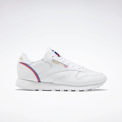 Classics Reebok Classic Leather Damske White/Red/Blue | VABSQE493