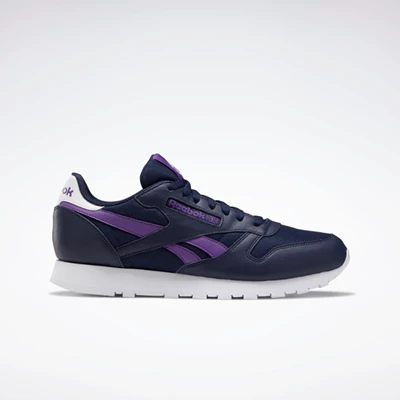 Classics Reebok Classic Leather Panske Navy/Purple/White | GLZQUM089