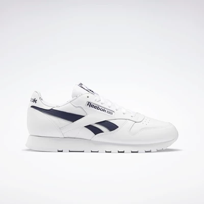 Classics Reebok Classic Leather Panske White/White/Navy | DMQLXV560