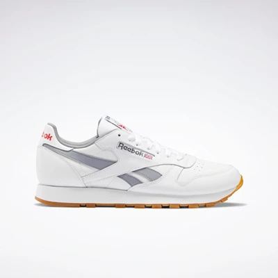 Classics Reebok Classic Leather Panske White/Grey/Red | WSBALU593