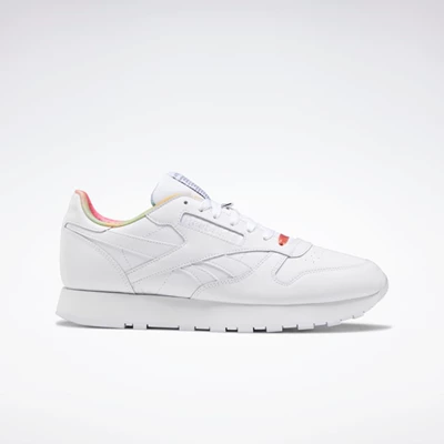 Classics Reebok Classic Leather Pride Damske White/White/Multicolor | FWUHEB586