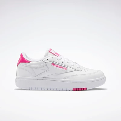 Classics Reebok Club C Double Damske White/White/Pink | WKAOTL105