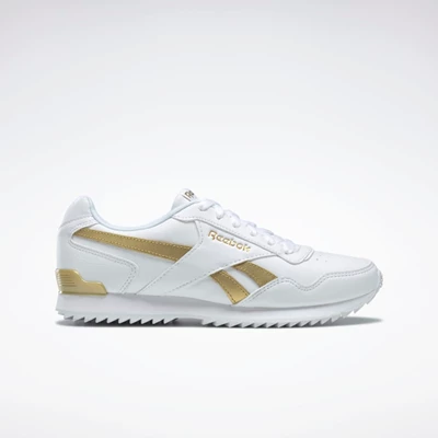 Classics Reebok Royal Glide Ripple Clip Damske White/White/Gold | CJXSUH208